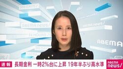 長期金利 一時2％台に上昇 19年半ぶり高水準