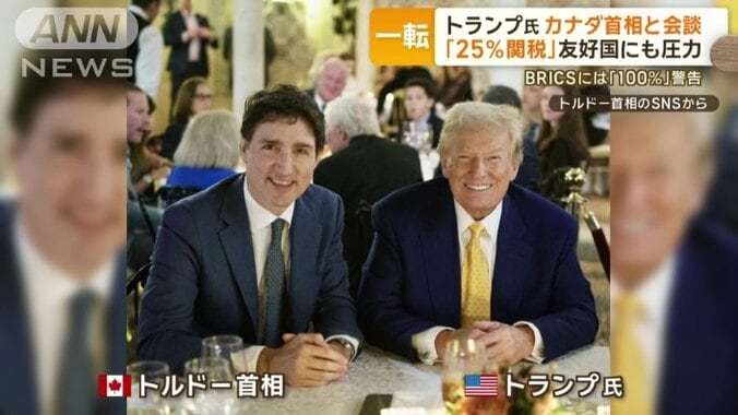 カナダのトルドー首相とトランプ氏