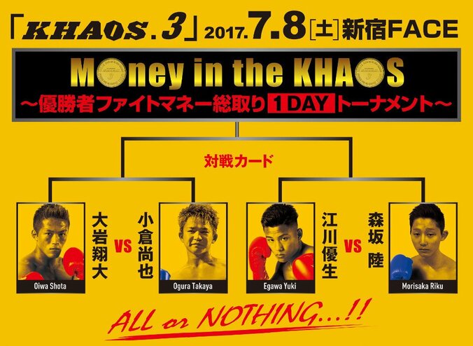 勝者だけが全員分ファイトマネー総取り！実験的マッチメイク「KHAOS」に“外敵”も参戦 2枚目