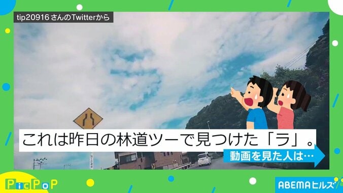 文字が空を飛ぶ？ ツーリング中に写り込んだ“まさかの光景”に投稿者「“空抜き”のものは初めてみた」 2枚目