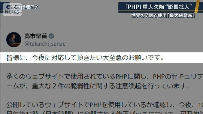 高市総理のX（21日）