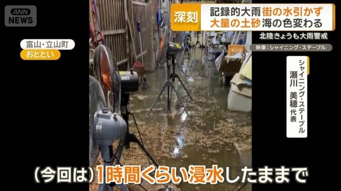 厩舎が浸水