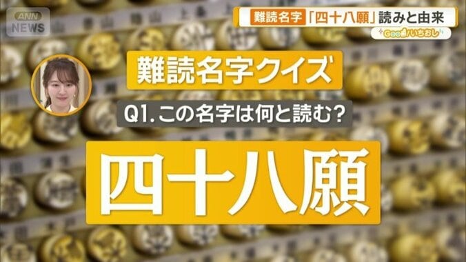 「四十八願」と書く名字なんて読む？