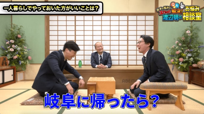 左から高橋佑二郎、渡辺明九段、宮嶋健太四段