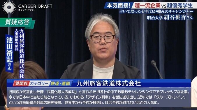 九州旅客鉄道株式会社 人事部担当部長 池田裕記氏