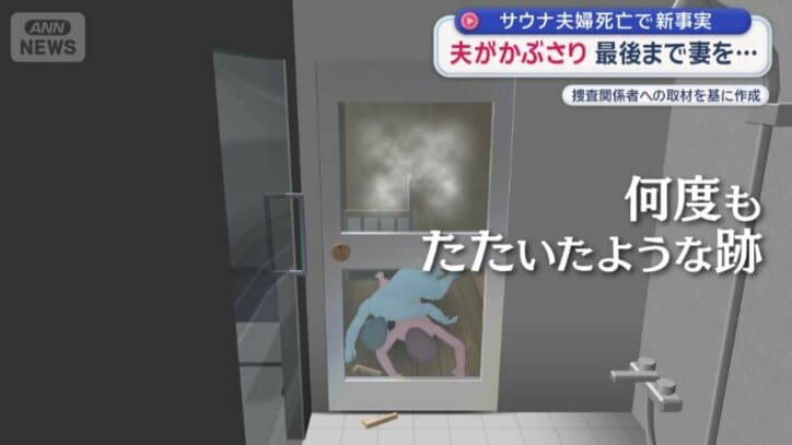 扉のガラスには何度もたたいたような跡