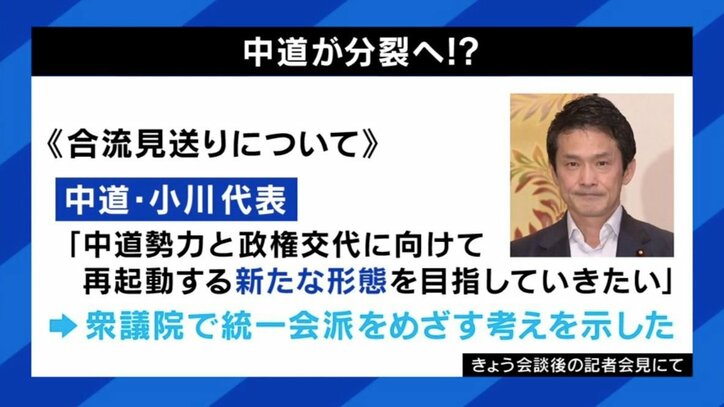 合流見送りについての中道・小川代表コメント