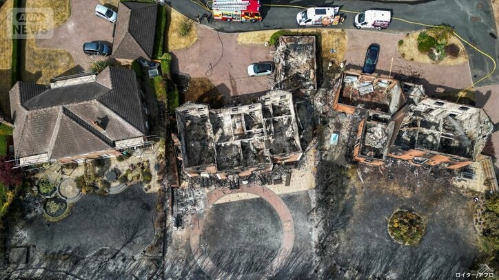 山火事によって焼けた住宅　英・バーミンガム郊外　2026年8月14日