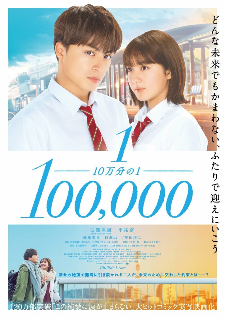 白濱亜嵐×平祐奈主演、映画『10万分の1』予告編＆ポスタービジュアル解禁