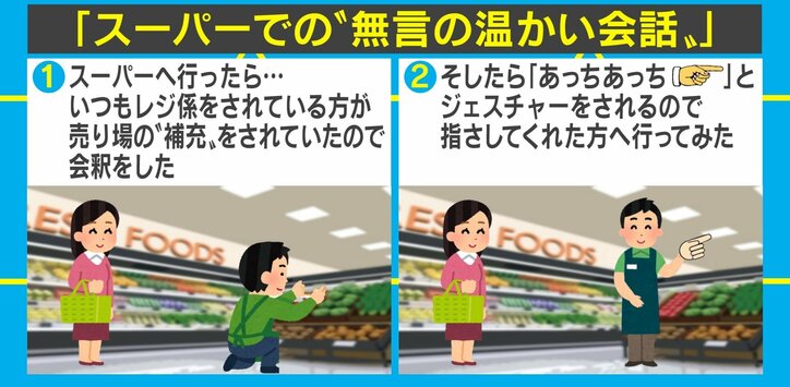 "全く無言"でも通じた心…行きつけのスーパーでのほっこりエピソードに反響「心が癒されました」
