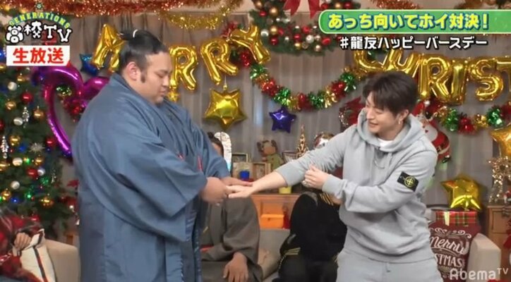 片寄涼太＆佐野玲於、貴景勝の強烈しっぺにガチビビリ！痛すぎて悶絶「石が落ちてきた」