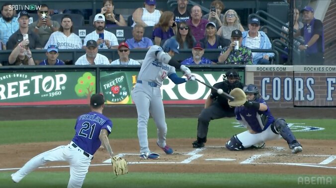 大谷翔平の弾丸ライナーに「怖すぎる」騒然　171キロの強襲ヒットで投手が転倒「危なかった」「打球強すぎないか」 2枚目