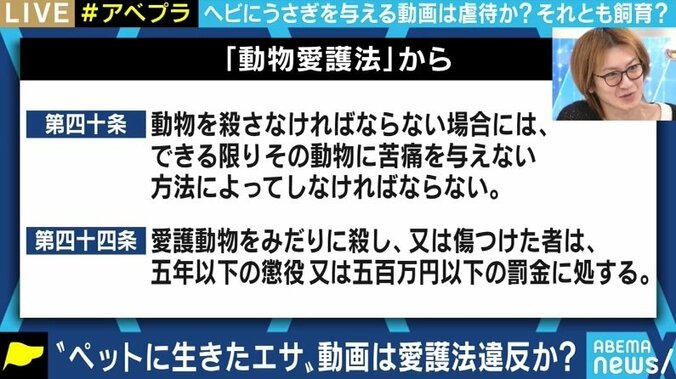 “生きたエサ食べさせる動画” 一体どこまで制限すべき? YouTuberを刑事告発した動物愛護団体代表と議論 9枚目