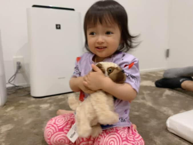  川崎希、娘に犬のぬいぐるみを買ってあげた結果「すごく可愛がってます」  1枚目