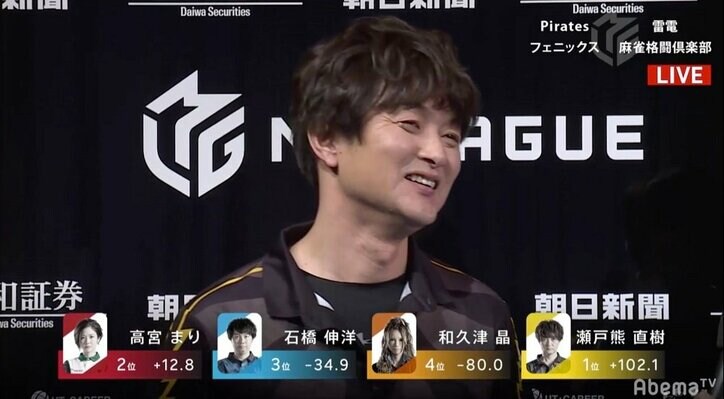 これが本物のKKT!瀬戸熊直樹、怒涛のアガリラッシュで+100超えの完勝/麻雀・Mリーグ