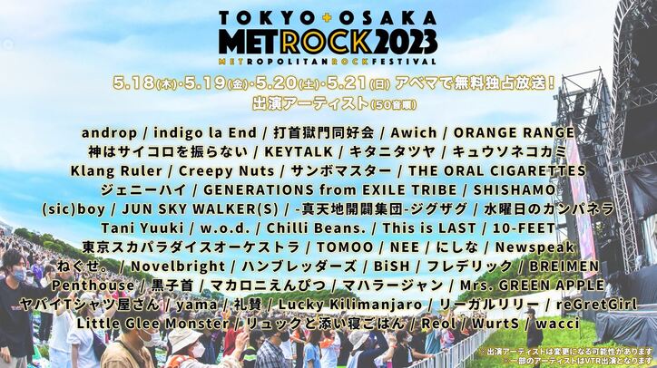 お買得】 メトロック2023 東京5月20日 1日券 2枚セット チケット