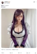 「リゼ様、最高です」紫髪に赤メガネ姿を完全再現、『東京喰種トーキョーグール』神代利世のコスプレに絶賛相次ぐ