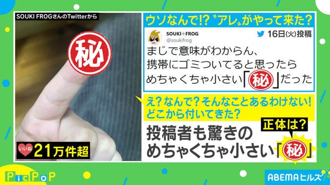 「ゴミだと思ったら…」携帯電話についていた小さすぎる“あ”に困惑 1枚目