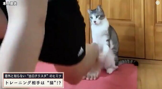 美人アスリート、“愛猫”と前代未聞のトレーニング動画が話題 あまりの驚きと可愛さに思わず二度見必至 「この猫可愛すぎ」「これはバズりますね」 2枚目