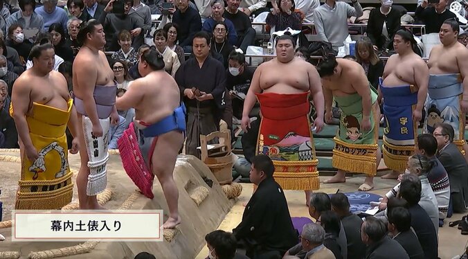 あれ、人気力士の化粧まわしに著名人のイラストが… 十両力士の腰には“世界的人気漫画”の人物も 初場所土俵入りで注目の一コマ 3枚目