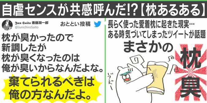 「棄てられるべきは俺の方」臭くなった枕に関する哀愁漂うツイートが話題に 専門家に加齢臭対策を直撃 1枚目