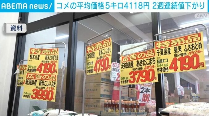 店頭に並ぶコメの価格