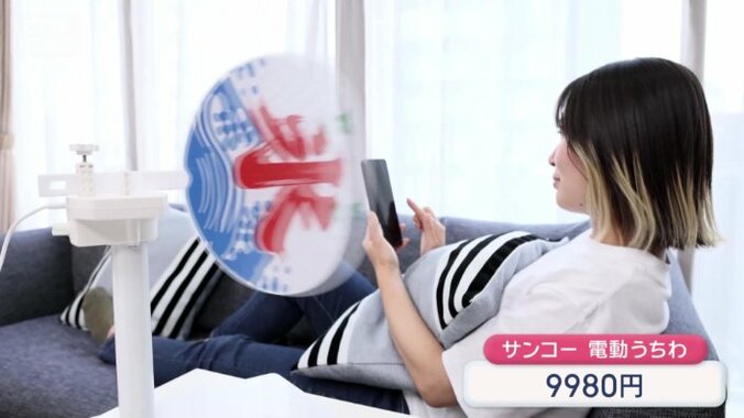 うちわを振る強さも調節可能