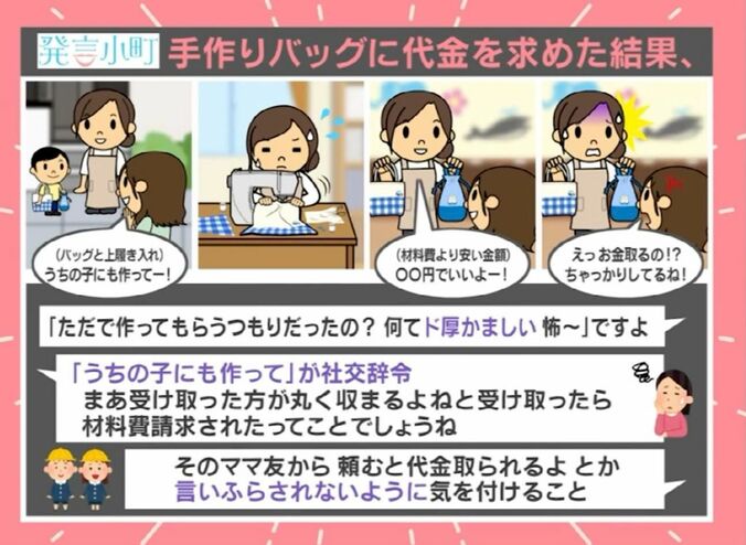 手作りバッグをめぐりママ友トラブルになった話（発言小町より）