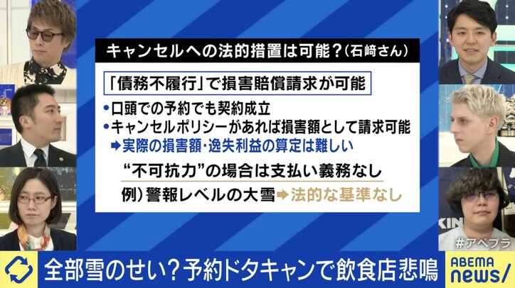 【写真・画像】大雪で飲食店予約｢ドタキャン｣ 被害1兆6000億円…法的措置は可能？ ｢ネガティブな印象がつくので言いにくい｣悩む店主、損害防ぐ対策は　3枚目