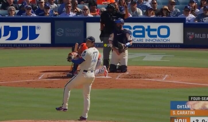 【写真・画像】何が起きた…？ 大谷翔平、魔球が“衝撃変化”「もはや暴力」「反則だろ」 急激に鋭く曲がり落ちて“マン振り三振”… ファン騒然　1枚目