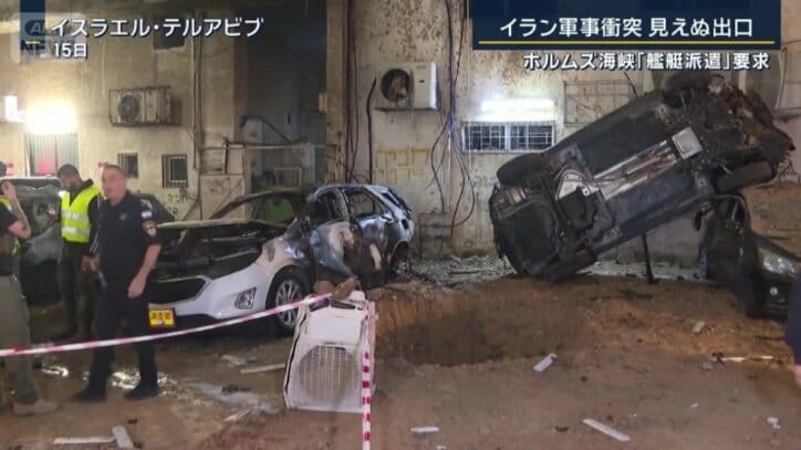 爆撃の傷跡が確実に増えてきている