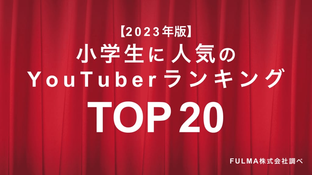 2023年度版「小学生に人気のYouTuber」TOP20を発表！ 1位は「HikakinTV」、2位に「ちろぴの」がランクイン