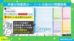 どの教科に何色使う？ノートの“色分け問題”に「青は国語派少なくて意外」「数学＝青って人がほとんどですけどナゼだ？」と論争勃発