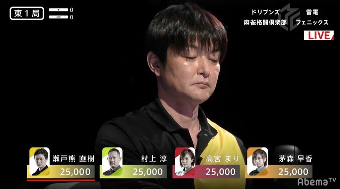リーグ戦の醍醐味「順位点」　瀬戸熊直樹「満貫アガってラスからトップは8万8000点の価値」／麻雀・大和証券Mリーグ 2枚目