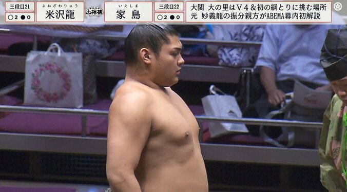 三段目二十一枚目・米沢龍（境川）