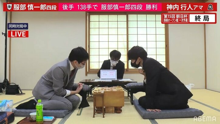 服部慎一郎四段がプロの貫禄 神内行人アマに勝利／将棋・朝日杯