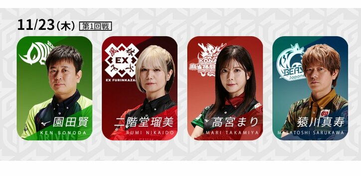 デイリーダブルの次はウィークリートリプル？園田賢、チーム3連勝狙って先発／麻雀・Mリーグ