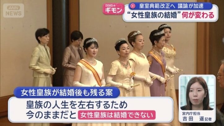 女性皇族が結婚後も残る案について
